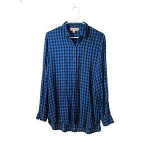 Philosophy Women’s Blue & Black Buffalo Check Button Up Size Small EUC